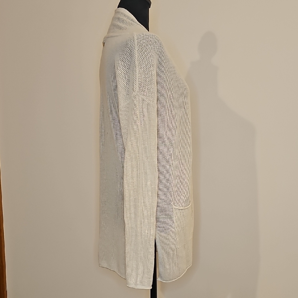 Lolë Light Weight And Light Greige Open-Front Women's Cardigan - Picture 4 of 10